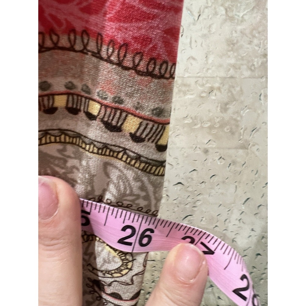 Chico's Contrast Paisley Hope Blouson Sleeveless Coral Maxi Dress Size 2 L - Picture 8 of 13